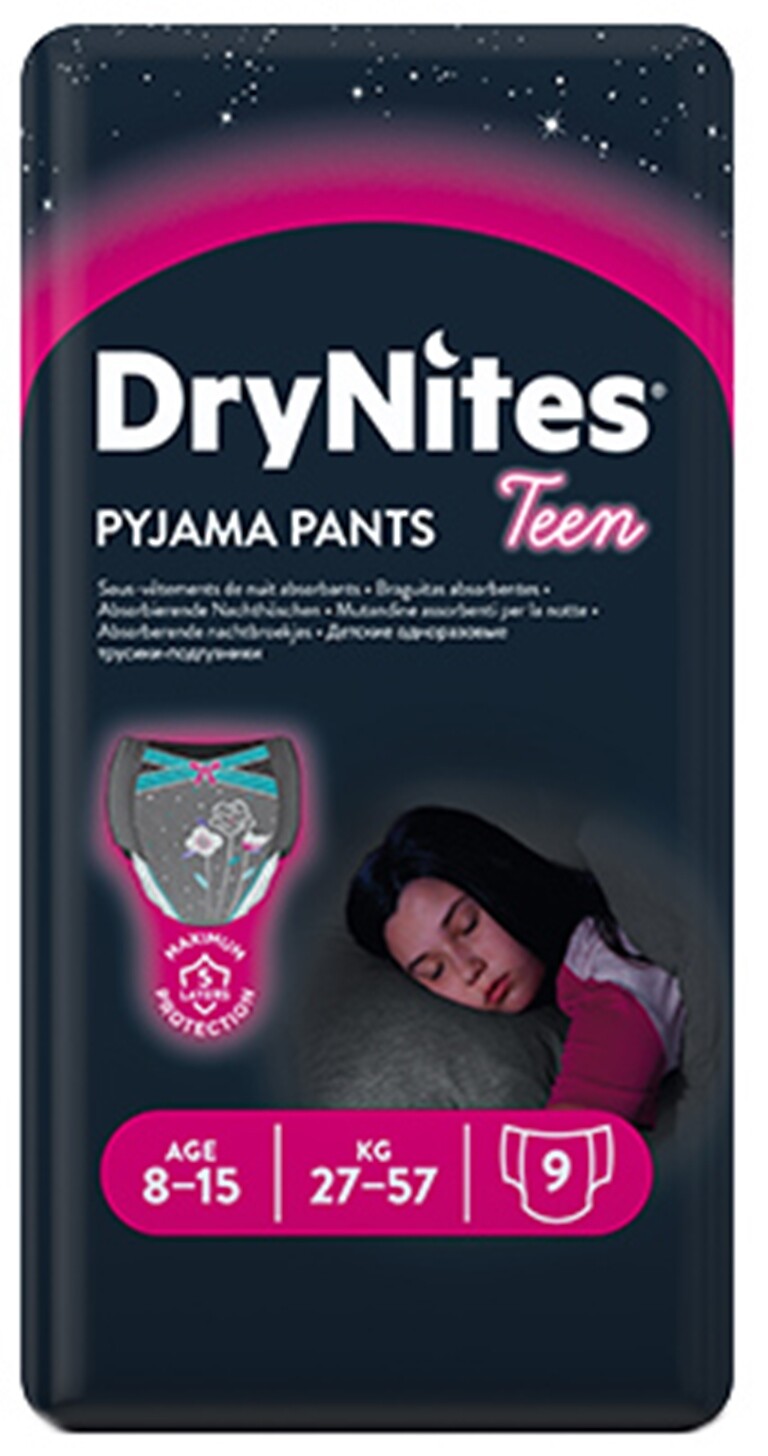 Пижамные штаны Huggies DryNites 9 для девочек 8-15 лет