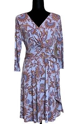 NWT A Pea in the Pod Women's Faux Wrap Flower and Paisley Maternity Dress Sz M