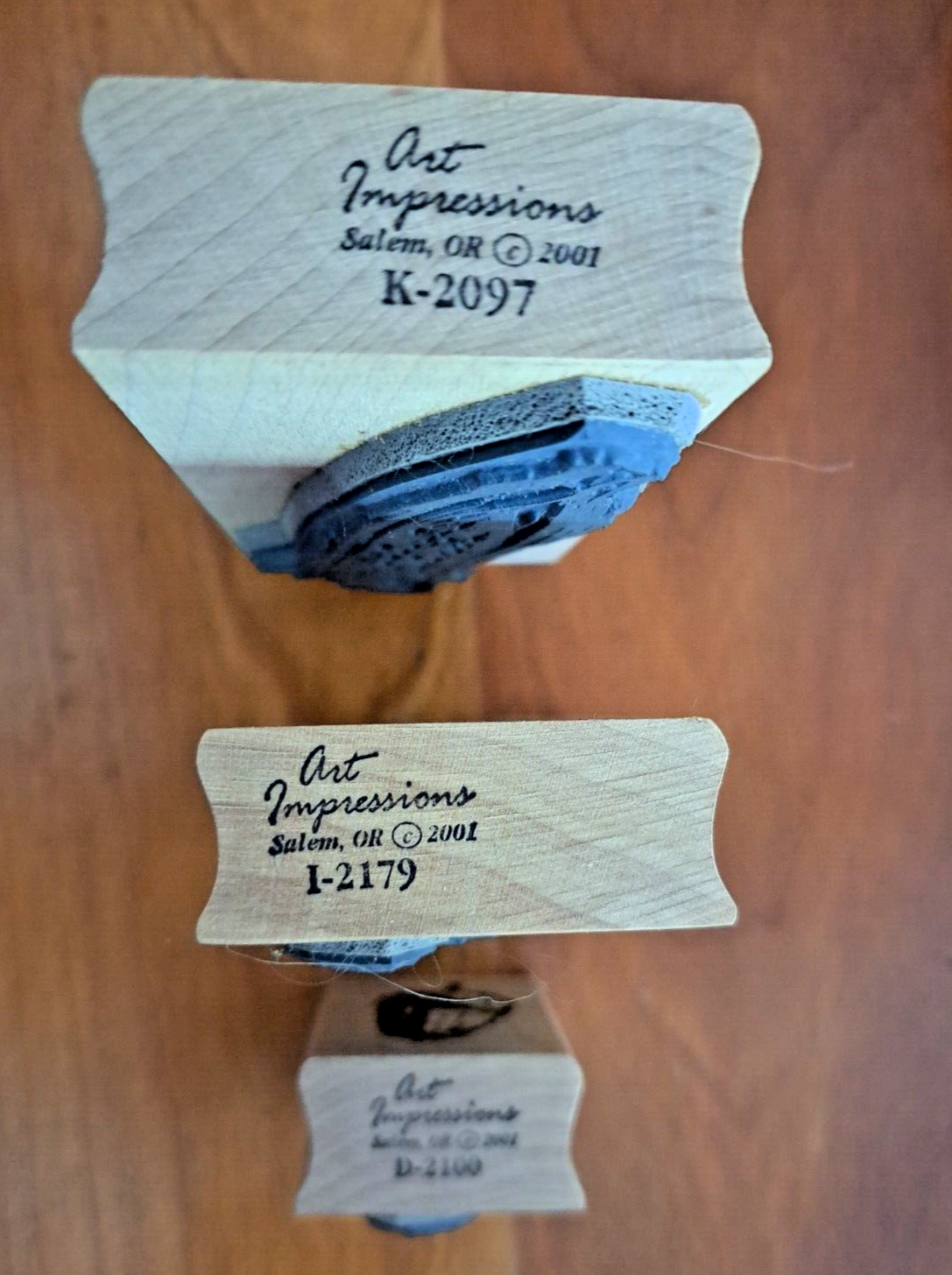 NEW LOT OF 3 ART IMPRESSIONS RUBBER STAMPS- SKETCHED OAK LEAF, ACORN & FALL CORN