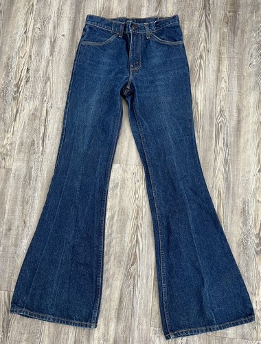 お*ん様 VINTAGE LEVI'S 684 DENIM BELLBOTTOM 1970s Levis 684 Bell Bottom Jeans: Vintage Dark Wash Denim