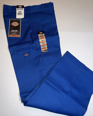 Dickies big mens royal blue work school double knee loose fit pants 44x32 new