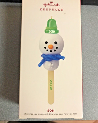 Hallmark Son 2019 Cake Pop Snowman Ornament