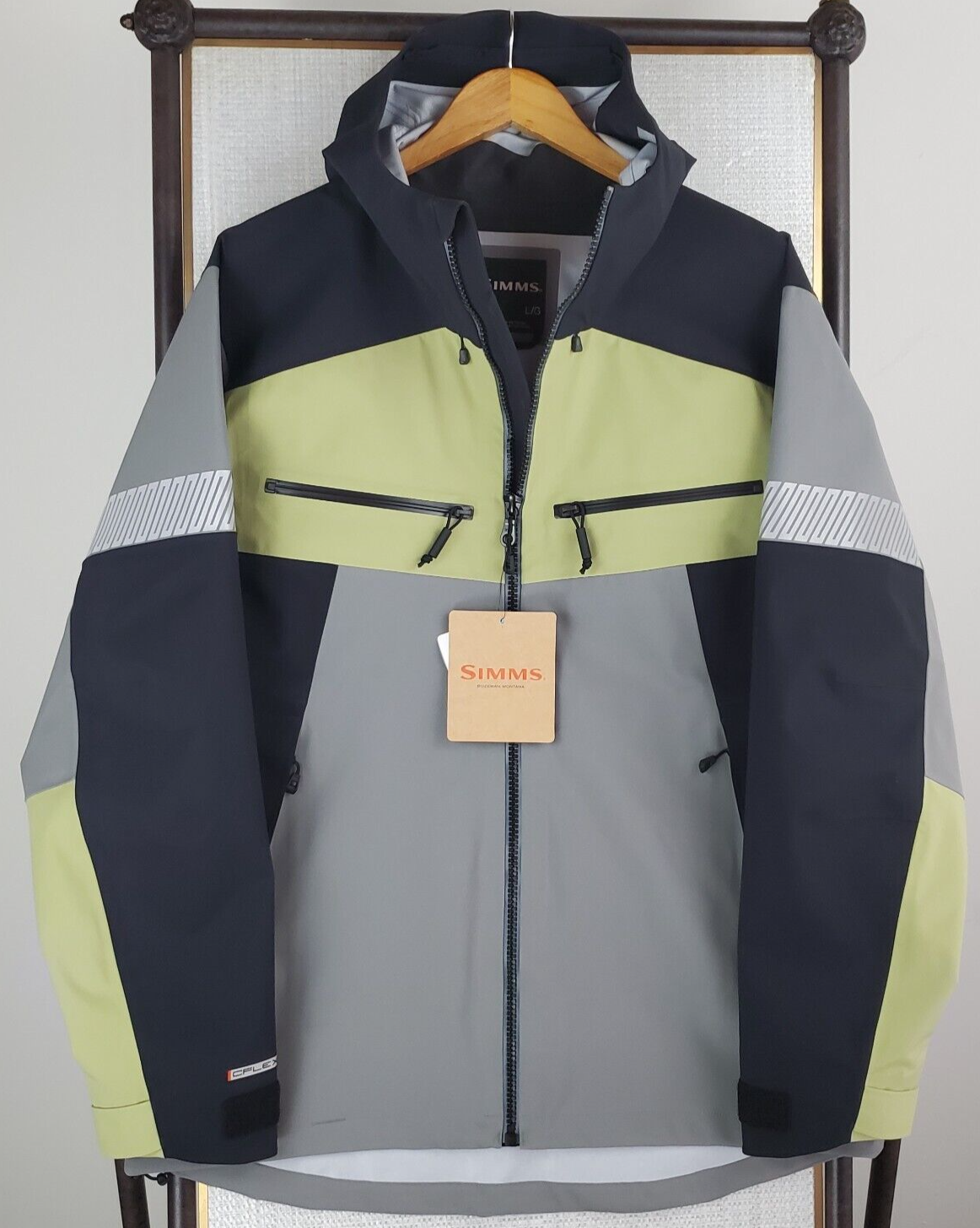 Pre-owned Simms $449 Mens Size Xl 30k Waterproof Cx Hooded Jacket Coat Shell Gray