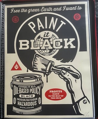 Shepard Fairey Obey Giant Paint It Black Poster  Print 18x24  Signed L/E 2014 XX