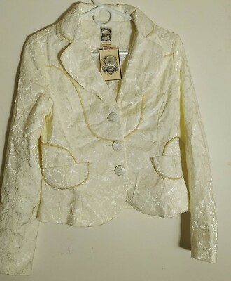 BananaUSA Womens Ivory  Style Blazer Jacket Size L 
