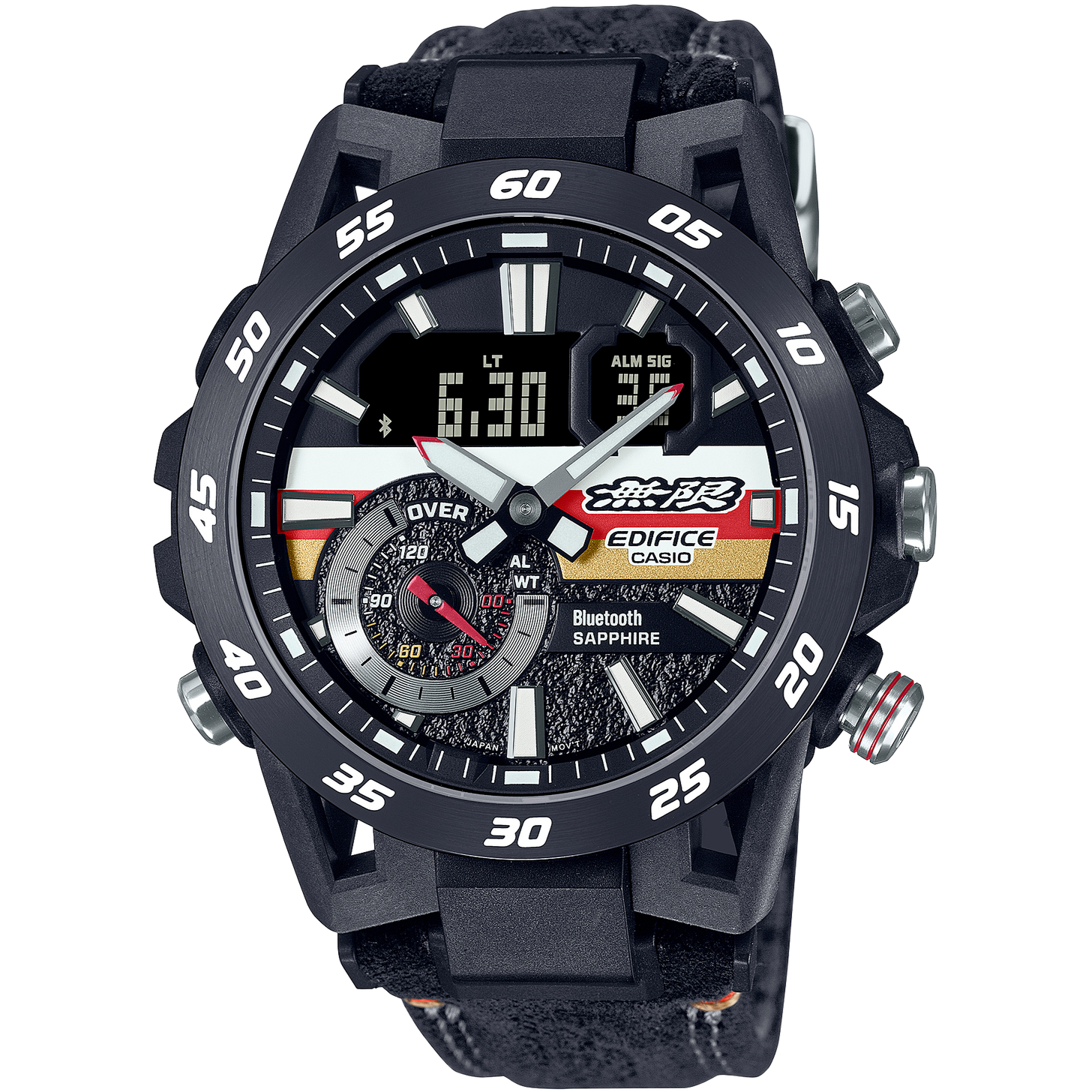 Pre-owned Casio Edifice Mugen Edition Ecb-40mu-1ajr Limited Bluetooth Watch Alcantara Band