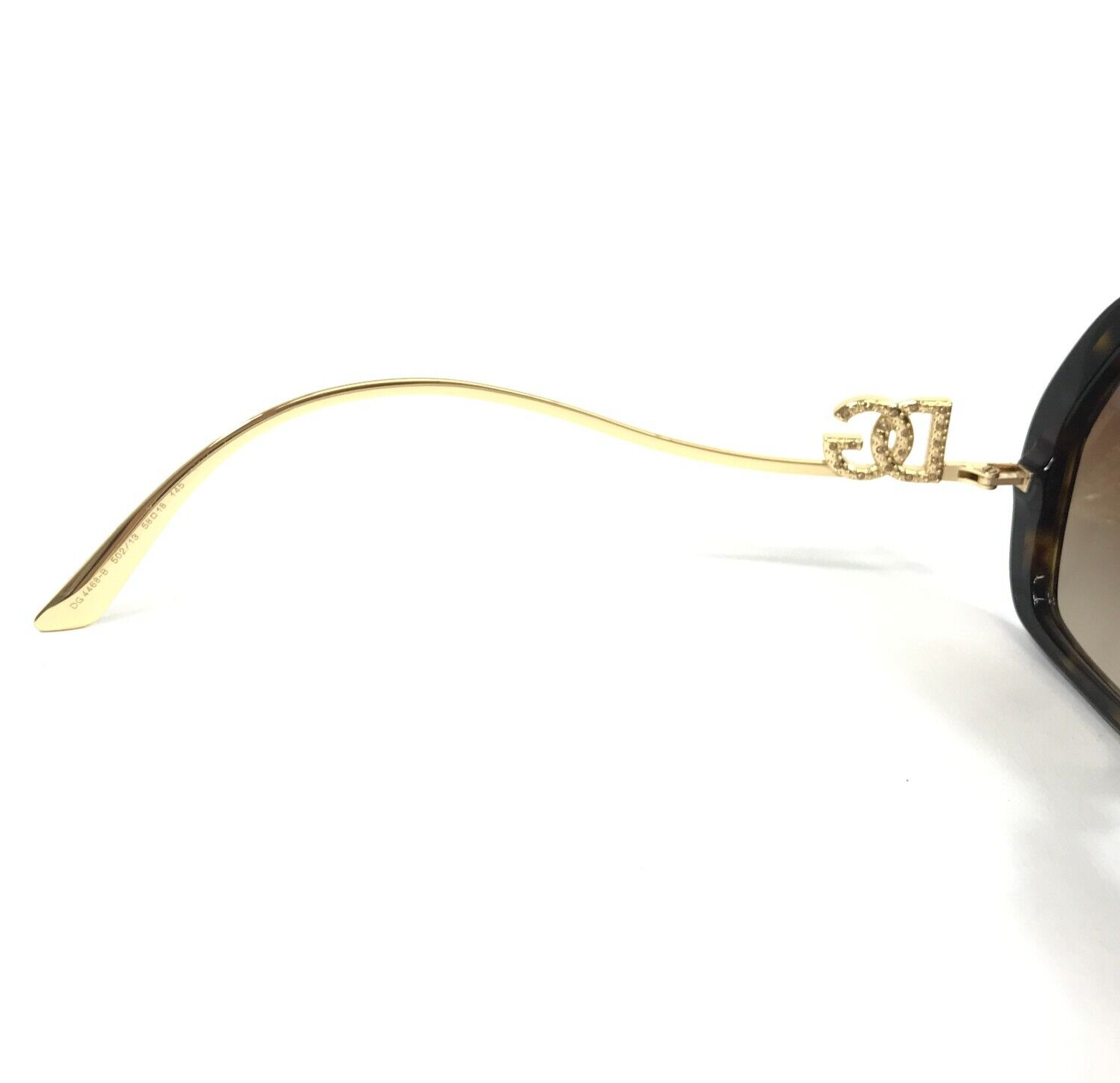 Pre-owned Dolce & Gabbana Sunglasses Dg4468-b 502/13 Gold Tortoise Octagon Crystal Frames In Brown
