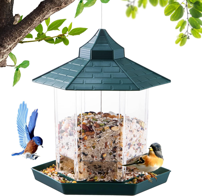 Wild Bird Feeders for Outdoors, Plastic Hanging Seed Cages for Outside