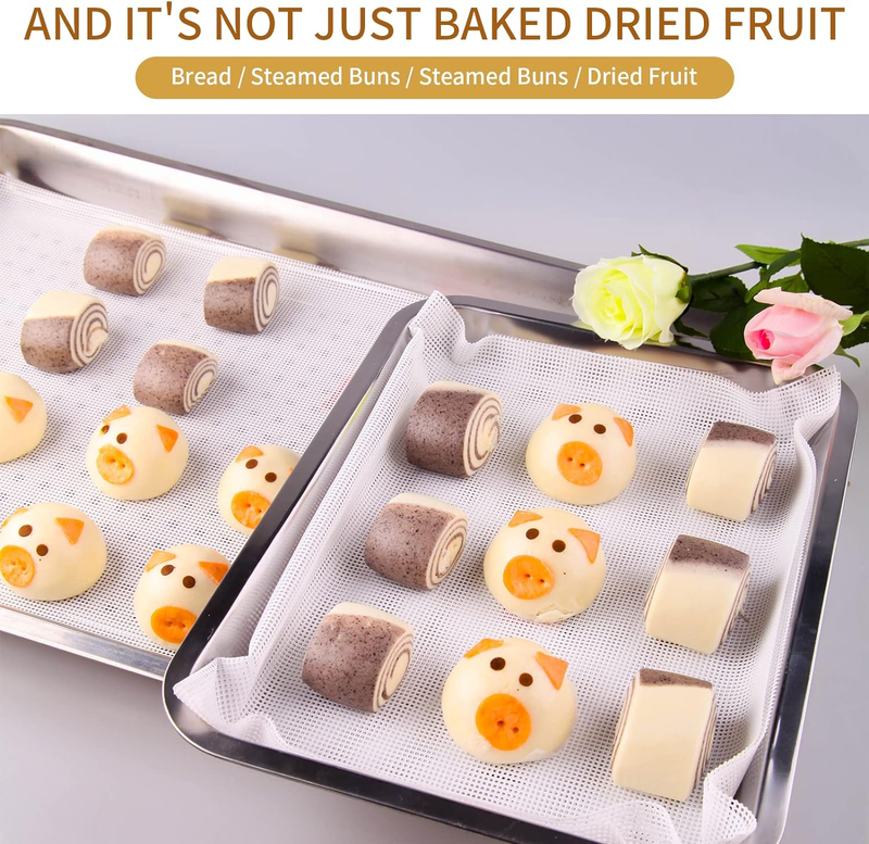 12 Pack Food Dehydrator Sheets, Silicone Fruit Mesh Trays for Dehydrator & Freez
