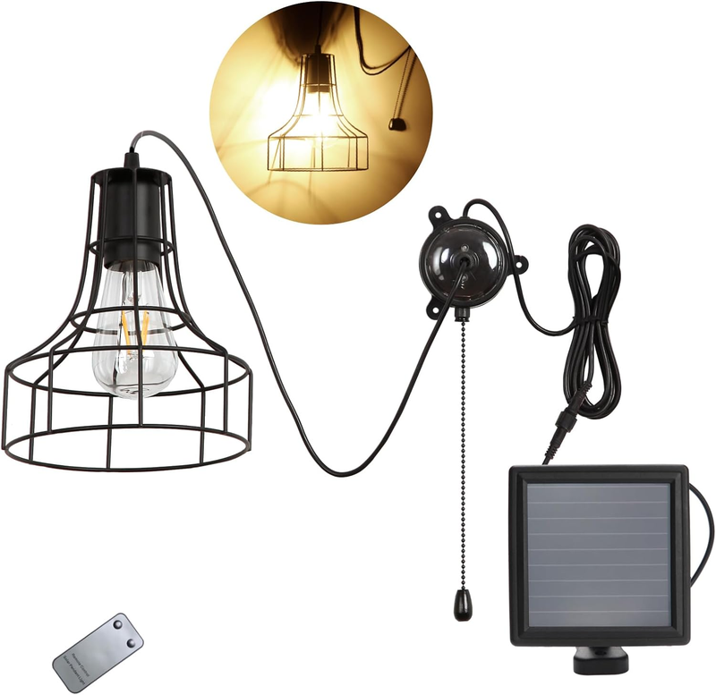 SCNNC 3W Solar Powered LED Shed Light Bulb With Cable 3.45M, USB Work