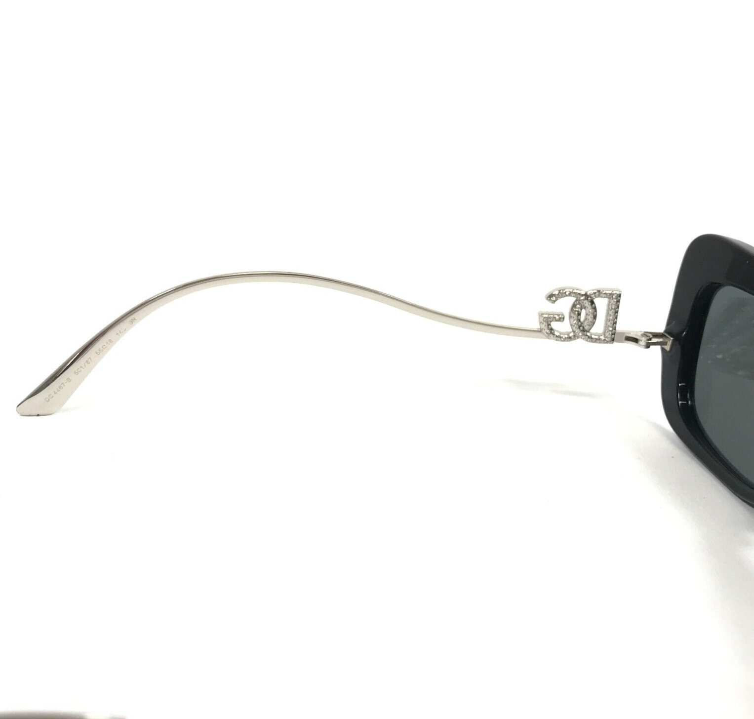 Pre-owned Dolce & Gabbana Sunglasses Dg4467-b 501/87 Black Silver Cat Eye Crystal Frames In Gray