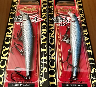 2 Lucky Craft Slender Pointer 97 MR Minnow Jerkbait Lures ZEBRA MS AURORA BK