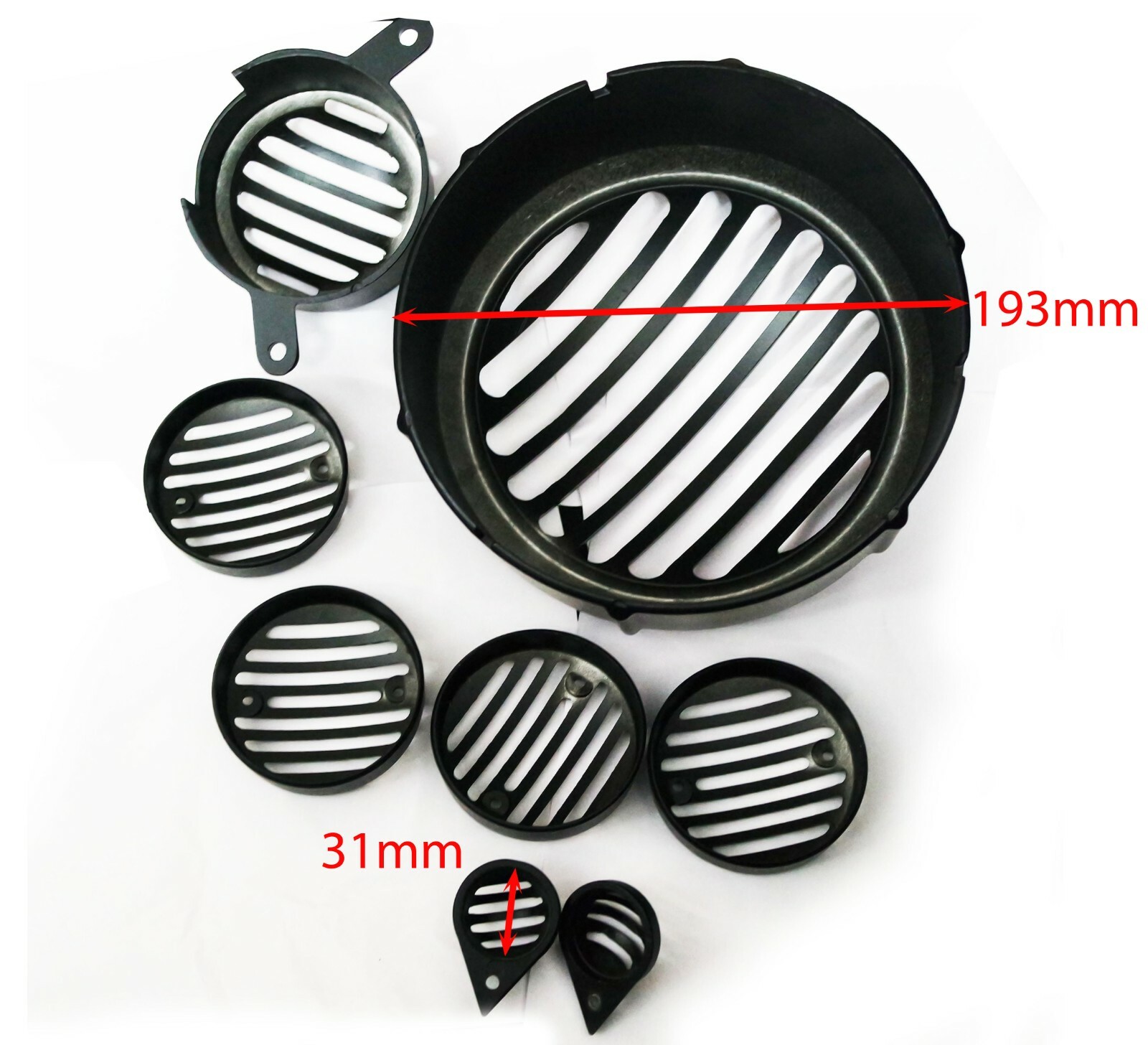 For Royal Enfield Classic Headlight Indicators Parking & TailLight Grill Set 