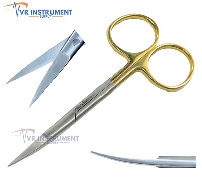 T/C Germany Inserts Operating Dissecting Iris Scissors Curved 4.5'' Sharp/Sharp