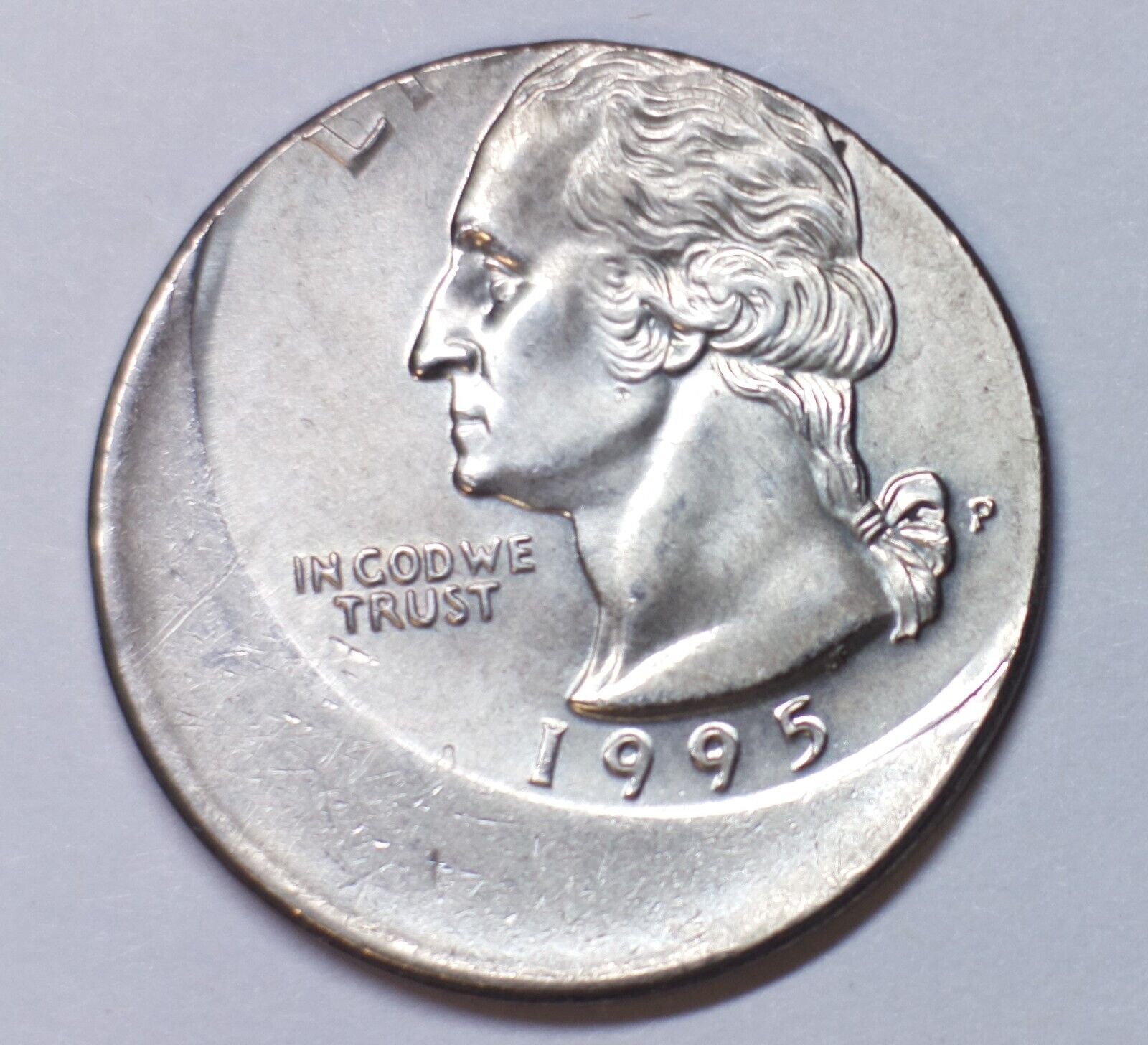 1995-P Washington Quarter - Struck Off-Center ~ 20 to 25 1995-P Washington Quarter - Struck Off-Center ~ 20 to 25