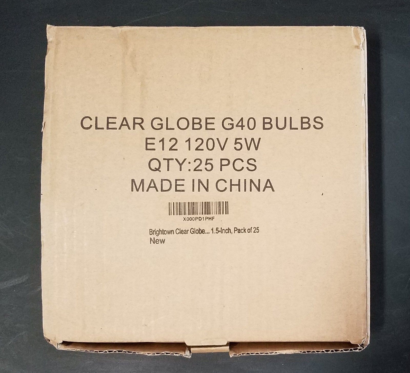 25 Pk. Brightown Lights G40 Outdoor String Light Bulbs Candelabra Base 5 Watt US