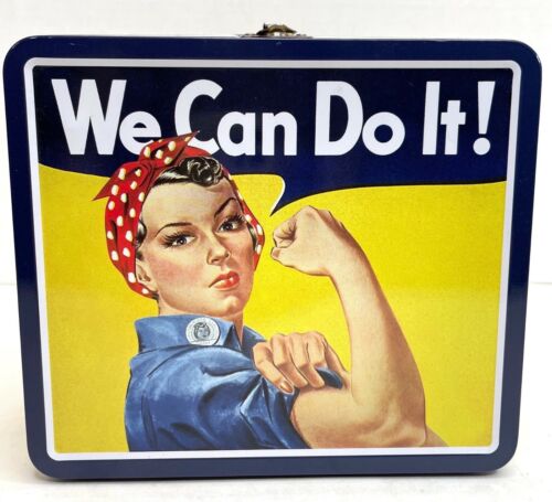Rosie the Riveter "We Can Do It!" Metal School Work Lunch Box Container WWII