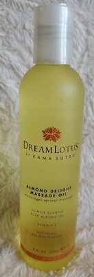 DREAM LOTUS Almond Delight Massage Oil lightly scented vitamin E 8 oz 200 mL NEW