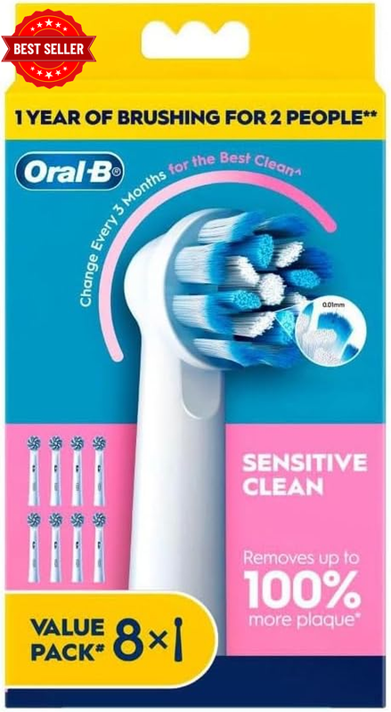 Sensitive Clean Replacement Brush Heads (Pack of 8)