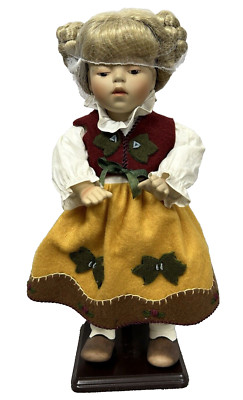 Goldilocks Berta Hummel Doll Ashton Drake Gallery Felt Dress Porcelain w Stand