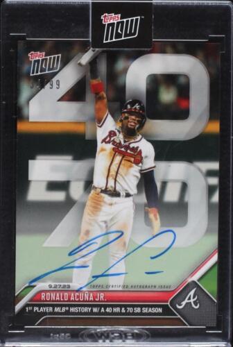 RONALD ACUNA JR *ON-CARD AUTO BLUE /49* 2023 Topps Now RONALD ACUNA JR *ON-CARD AUTO BLUE /49* 2023 Topps Now