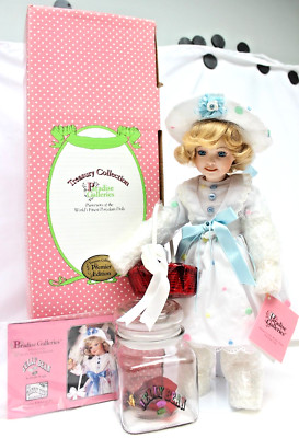 Paradise Galleries Candy Kids JELLY BEAN 14'' Porcelain Doll w Stand & Accs COA