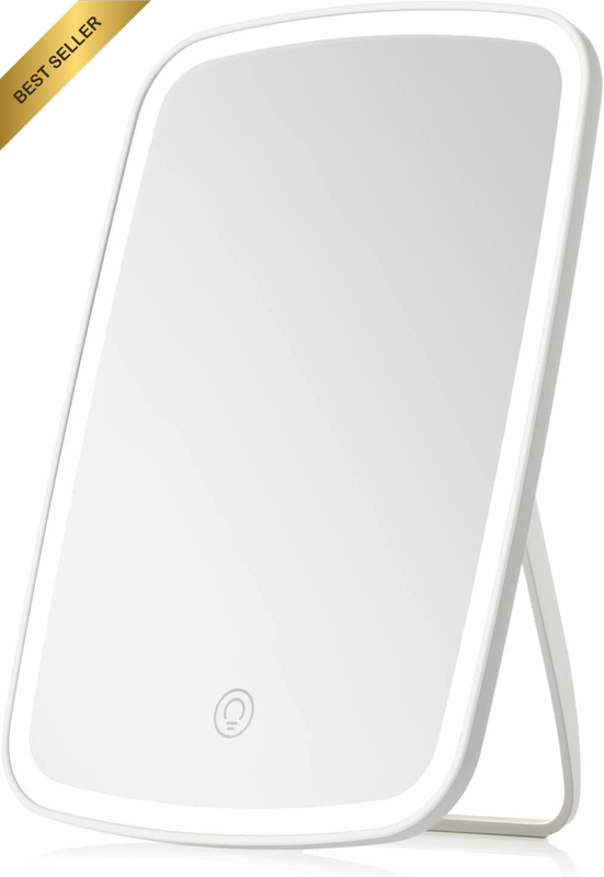 LED Makeup Mirror Touch Screen Portable USB Rechargeable Adjustable Brightness