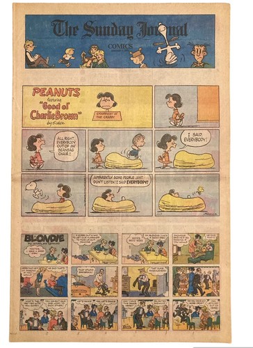 Peanuts by Charles Schulz - large half-page color Sunday