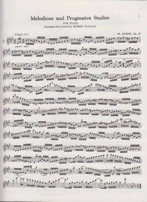 Melodious & Progressive Studies Flute Sheet Music Instruction & Exercise Book #3