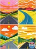 DOZEEZOP 4 Pack 5D Diamond Painting Kits for Adults, Landscape Diamond Art Kits for Beginners of All Ages, Round Full Drill Painting by Numbers Crafts Home Wall Decor 12 x 16 Inches Yellow