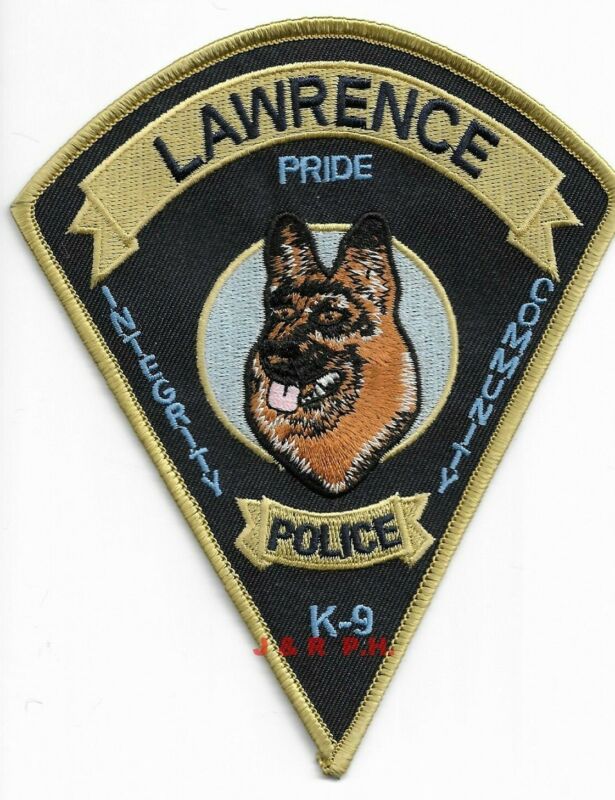 Lawrence  K-9, Indiana  (4.75" x 6" size) shoulder police patch  (fire)