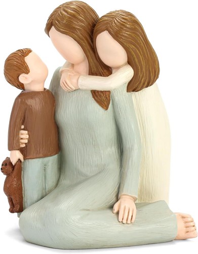 Carracci Mom and Kids Figurines, Sculpted Hand-Painted Mother Two... 