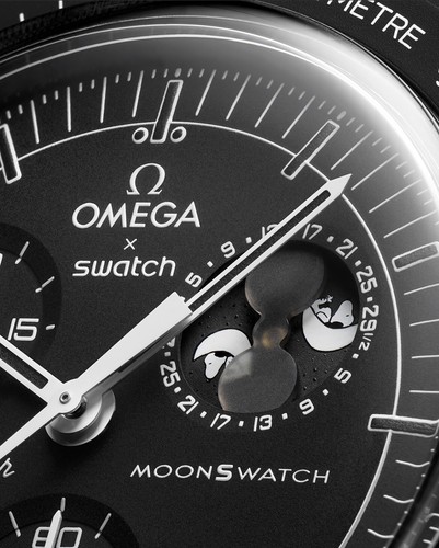 Pre-owned Omega X Swatch Swatch X Omega Mission To The Moon Phase / Moon / Black Snoopy / In Hand