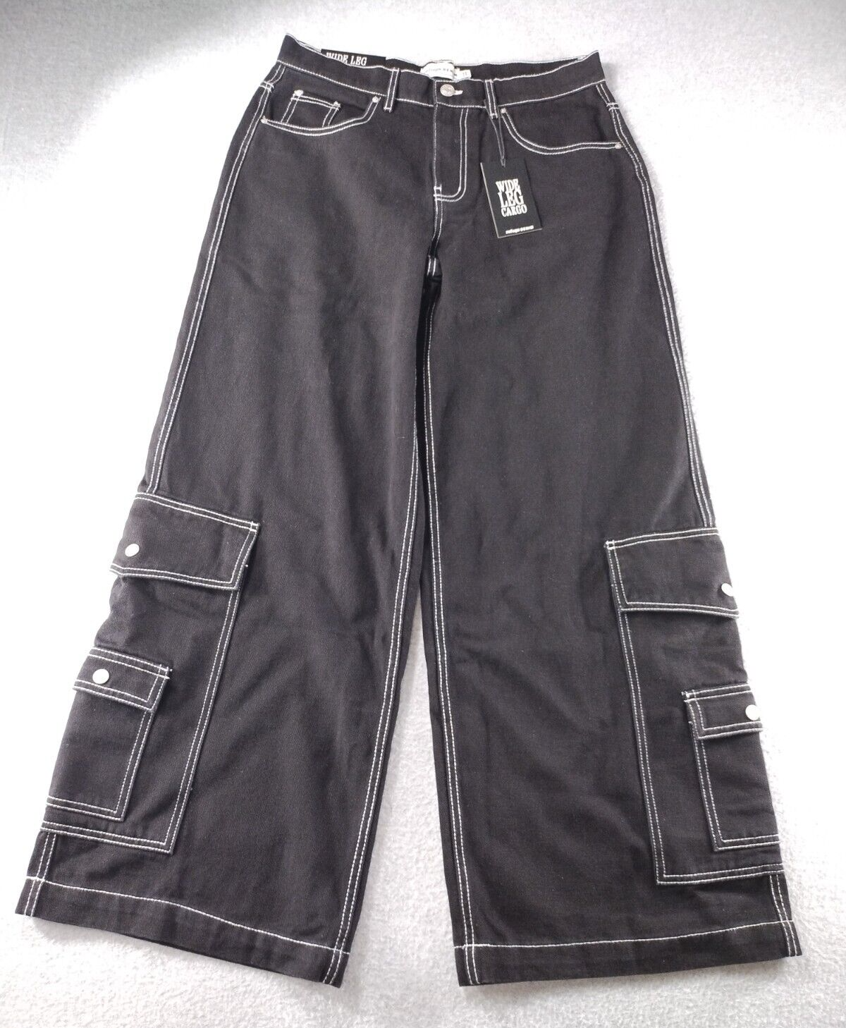 【YOURNUS】Hades Black Wide Cargo Denim HADES WASH BAGGY DENIM TROUSERS - BLACK