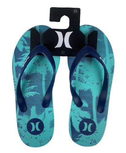 

Hurley Tropical Palm Tree Мужские Вьетнамки Сандалии Стринги Сине-Зеленые HFS0005-427, Синий, Thong