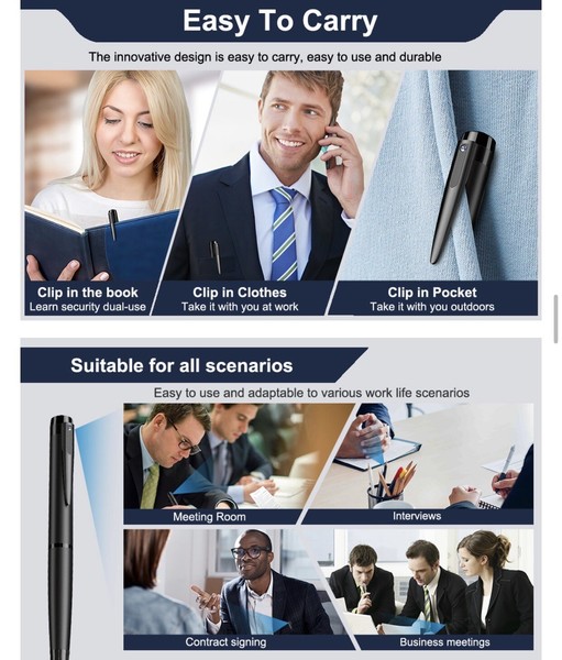 Versatile pen clip for easy portability and diverse use.