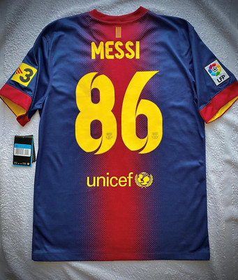 (BNWT) Barcelona home 2012 2013 Messi '86'