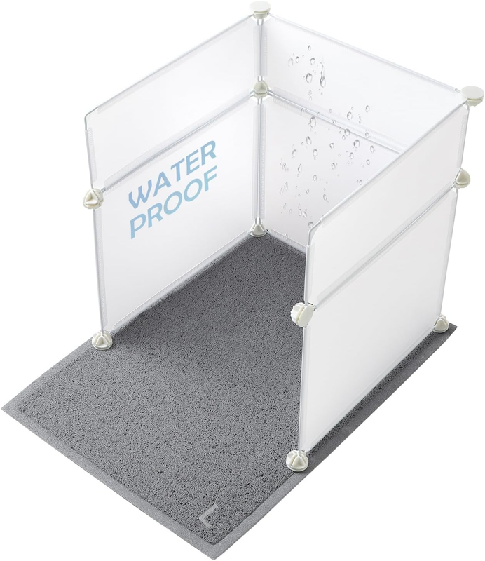 Cat Litter Box Enclosure Splash Guard Large L19×W19×H20 Inch, Light Weight Plast