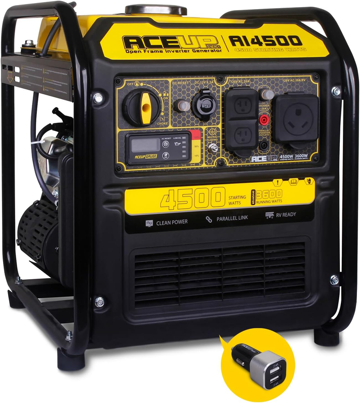 4500 Watt Open Frame Inverter Generator, Gas Generator 223CC Rv-Ready, EPA Compl