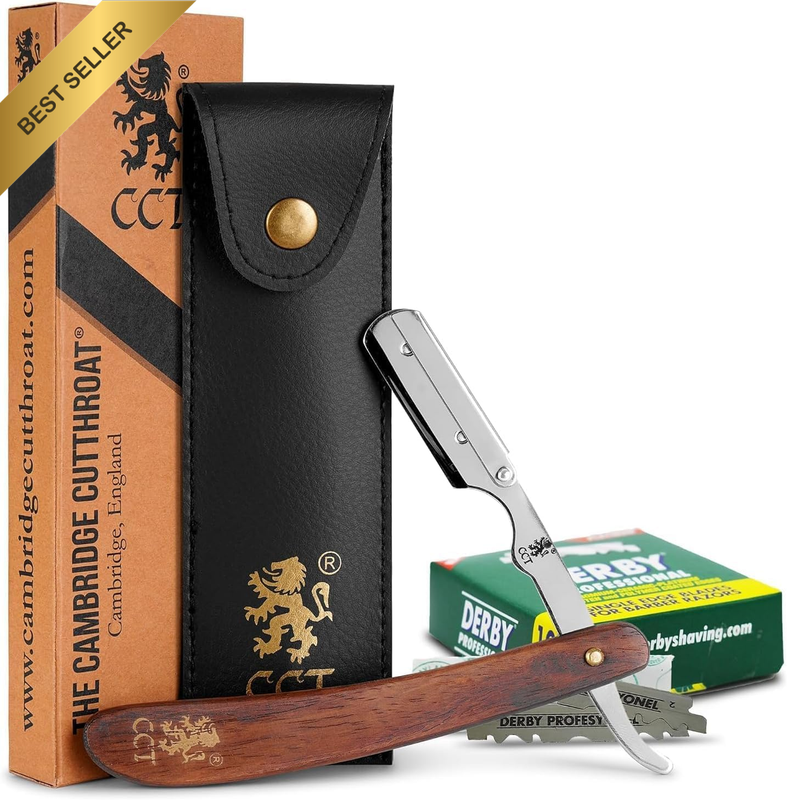 Cut Throat Razor Kit Missanda Hardwood & Stainless Steel Professional Barber Raz