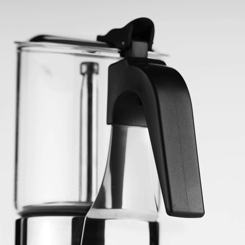 Moka Induction Stovetop Espresso Maker,Crystal Glass-Top & Stainless Steel Espre