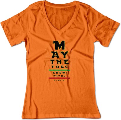 BSW Women's May The Force be with You Eye Chart Star V-Neck