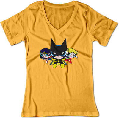 BSW Women's Super Hero Powerpuff Tough Girl V-Neck