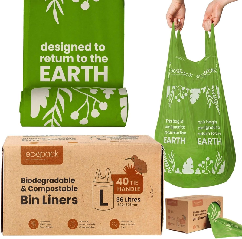 36L Large Compostable Bin Bags in Dispenser Box(40 Bags)|Biodegradable Bin Liner