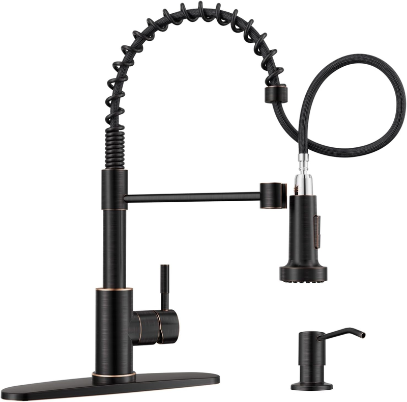 Kitchen Faucet with Soap Dispenser, SUS304 Pull down Kitchen Faucet Commercial S