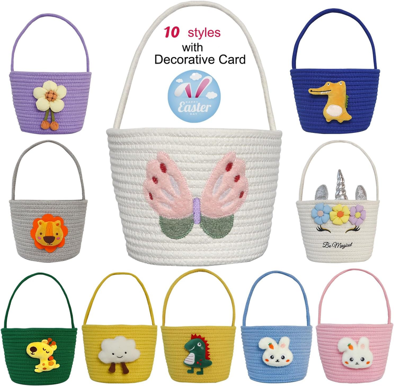 Easter Basket, Easter Baskets for Kids, Baby Easter Basket with Handle, Empty Bu