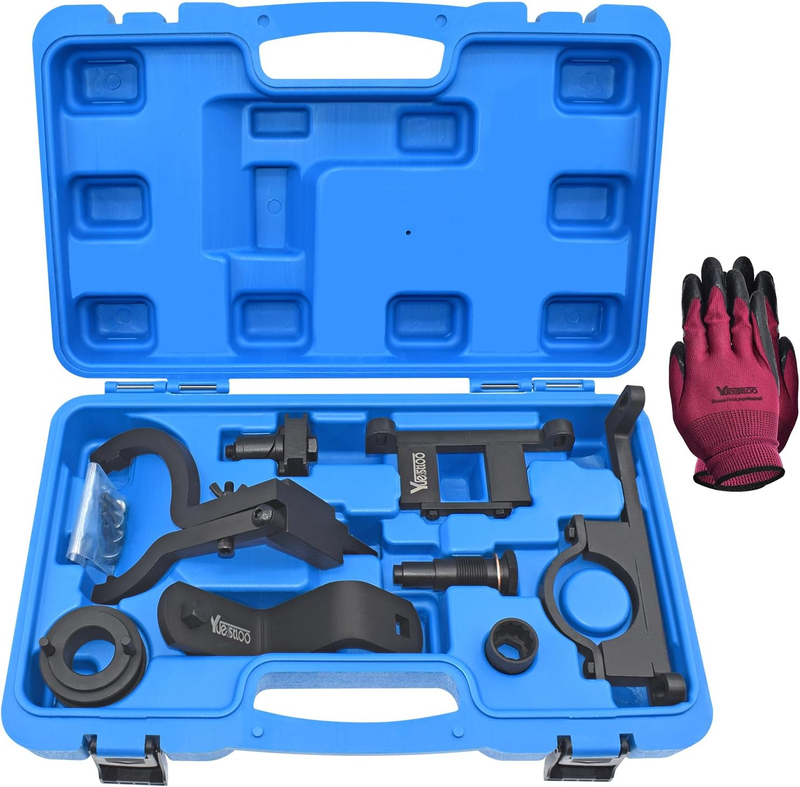 Camshaft Timing Tool Kit, Compatible with Ford Land Rover Explorer Mustang Ranger Mercury Mountaineer L3 Mazda 4.0L V6 4015CC SOHC V6, with Carrying Case & Gloves
