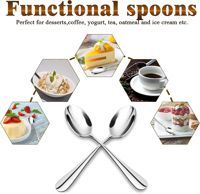 Demitasse Espresso Spoons, Mini Coffee Spoon, 18/10 Stainless Steel Small Spoons