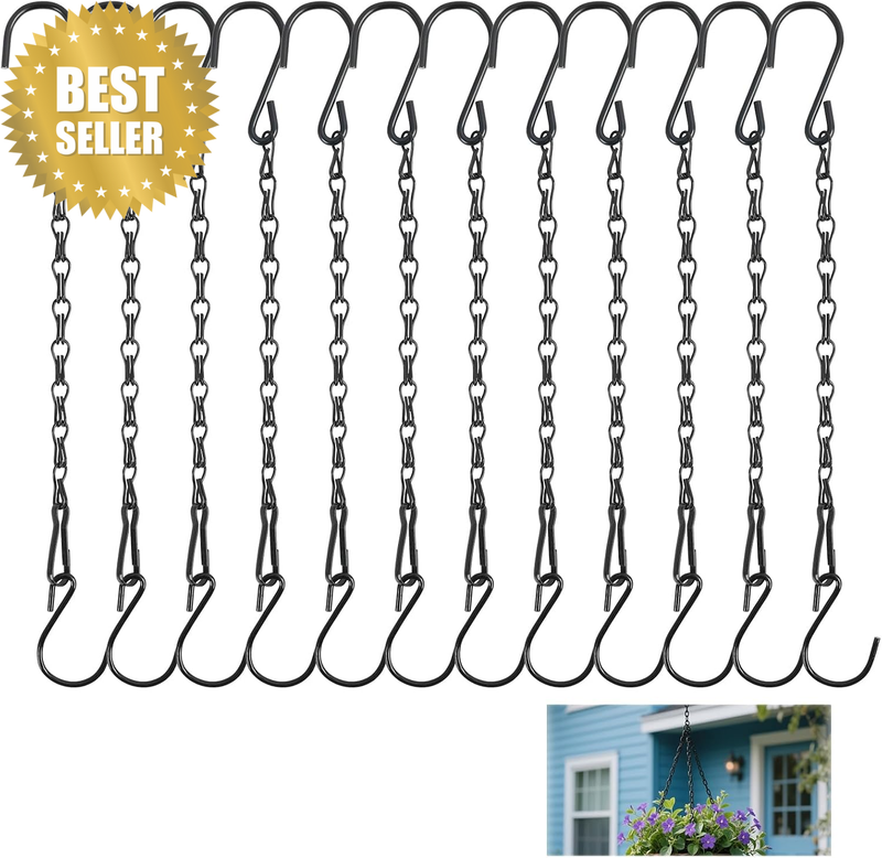 12-Pack Black Hanging Chains 10.4In for Garden Planters & Wind Chimes