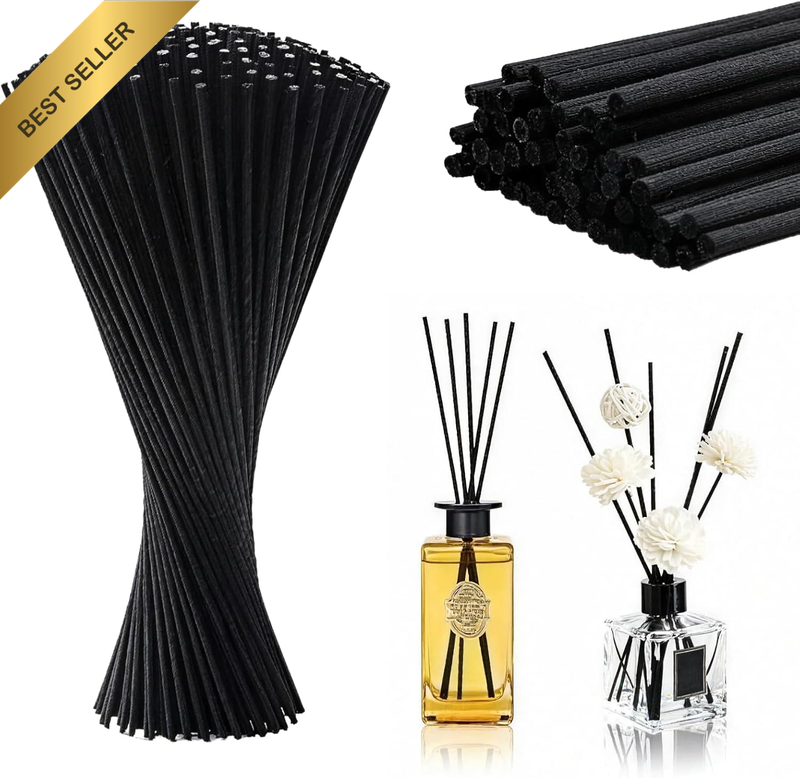 100PCS Black Fiber Reed Diffuser Sticks - 30Cm X 3Mm (11.8In X 0.12In) Extended